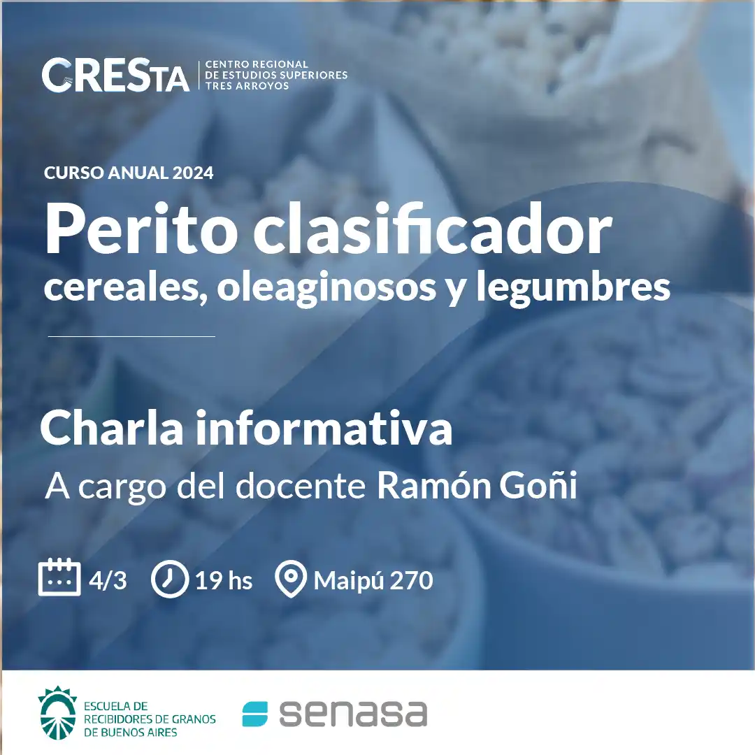 CRESTA: Charla informativa sobre el Curso Perito Clasificador de Cereales, Oleaginosos y Legumbres