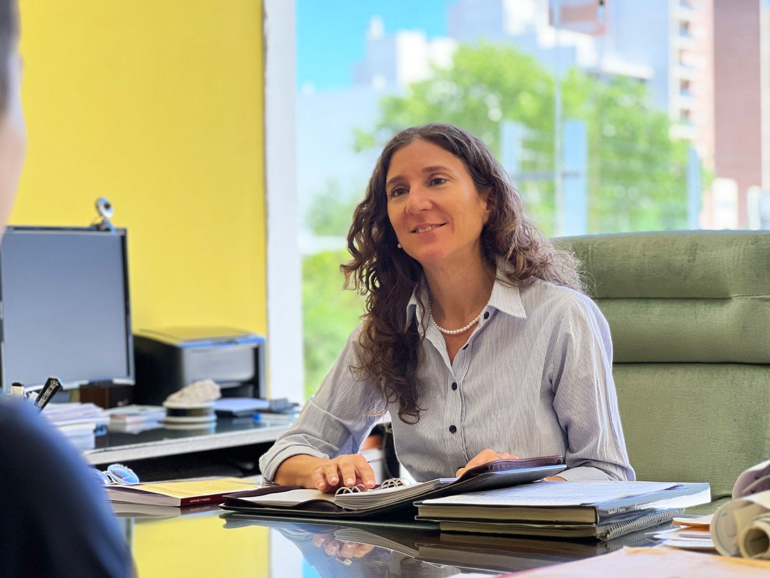 La senadora provincial electa Leticia Di Gregorio en la charla con Sur24, en su primer contacto formal con la prensa.