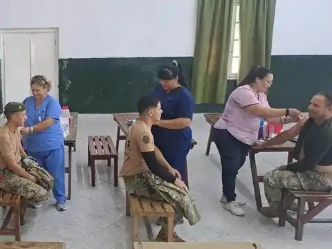 Aplicaron la vacuna antigripal a 122 
soldados del Regimiento de Monte 29