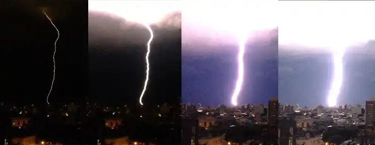 La impresionante secuencia de un rayo sobre Rosario