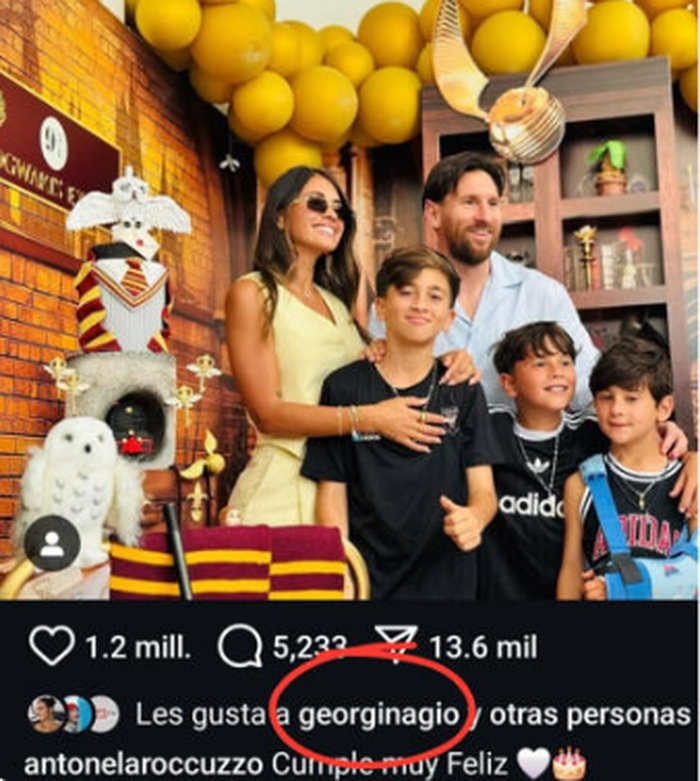 El me gusta de Georgina Rodriguez en la publicación de Antonela