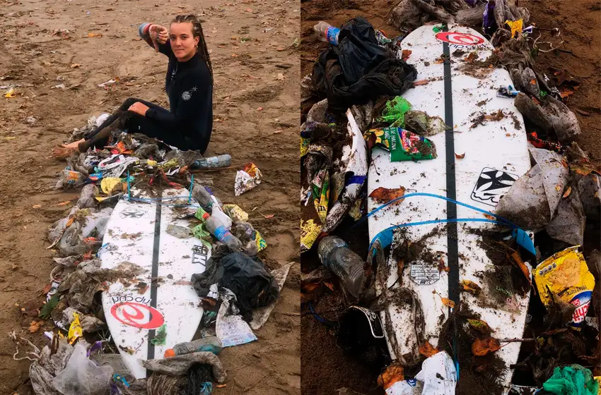 Fue a entrenar a una playa de la zona norte y se encontró con un basural