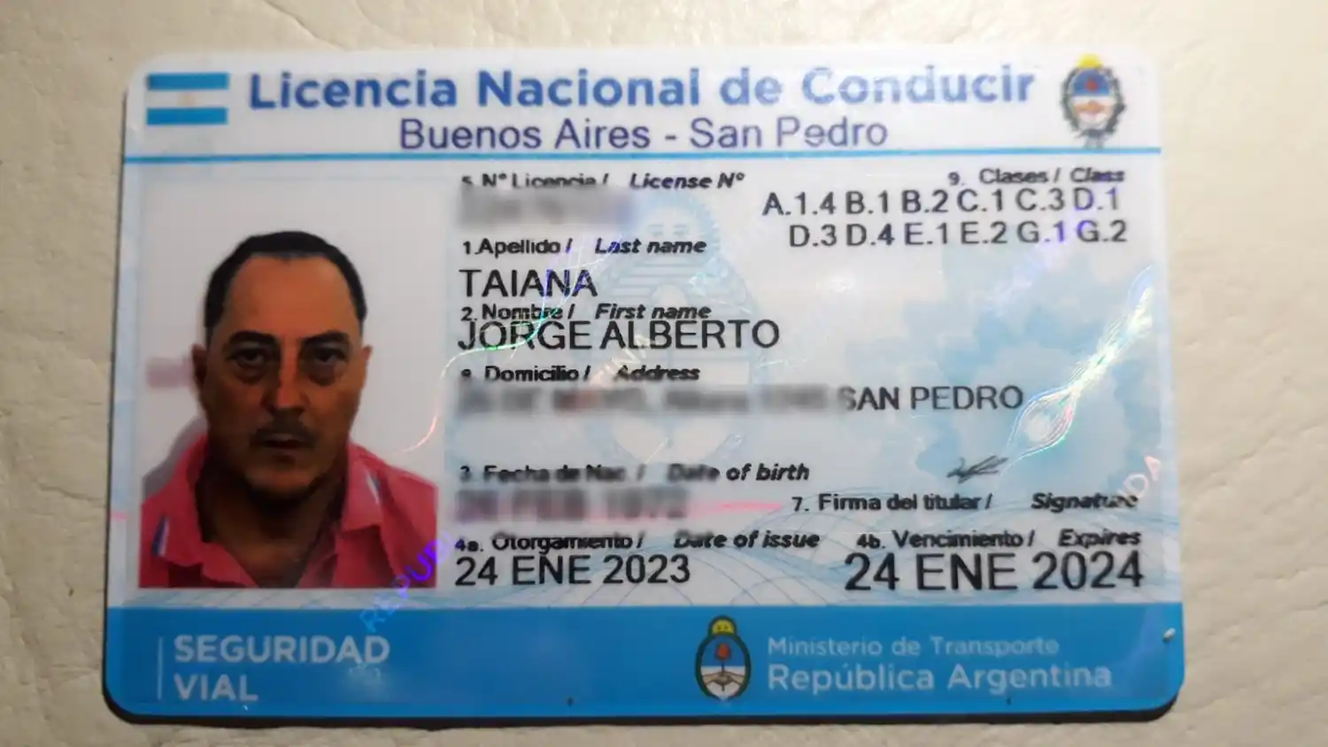 Encontraron el carnet de Jorge Taiana