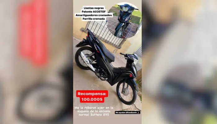 Buscan moto robada en la escuela Normal