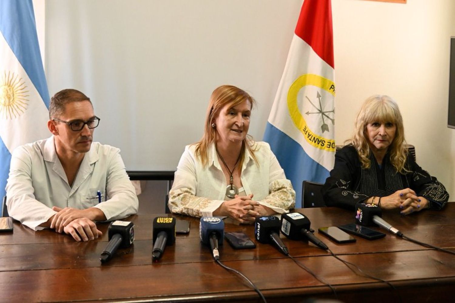 Conferencia de prensa encabezada por la secretaria de salud Andrea Uboldi 
</p><p>Prensa gobierno de la Provincia