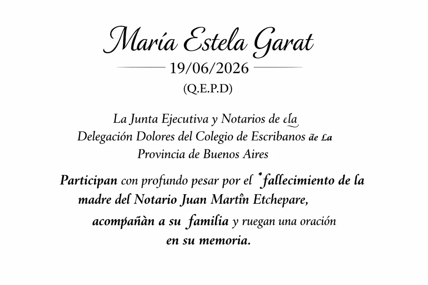 Participación fúnebre