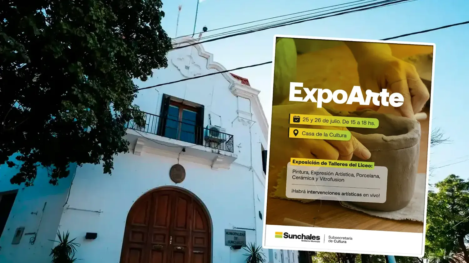 ExpoArte llega a Sunchales con producciones de los talleres municipales e intervenciones en vivo