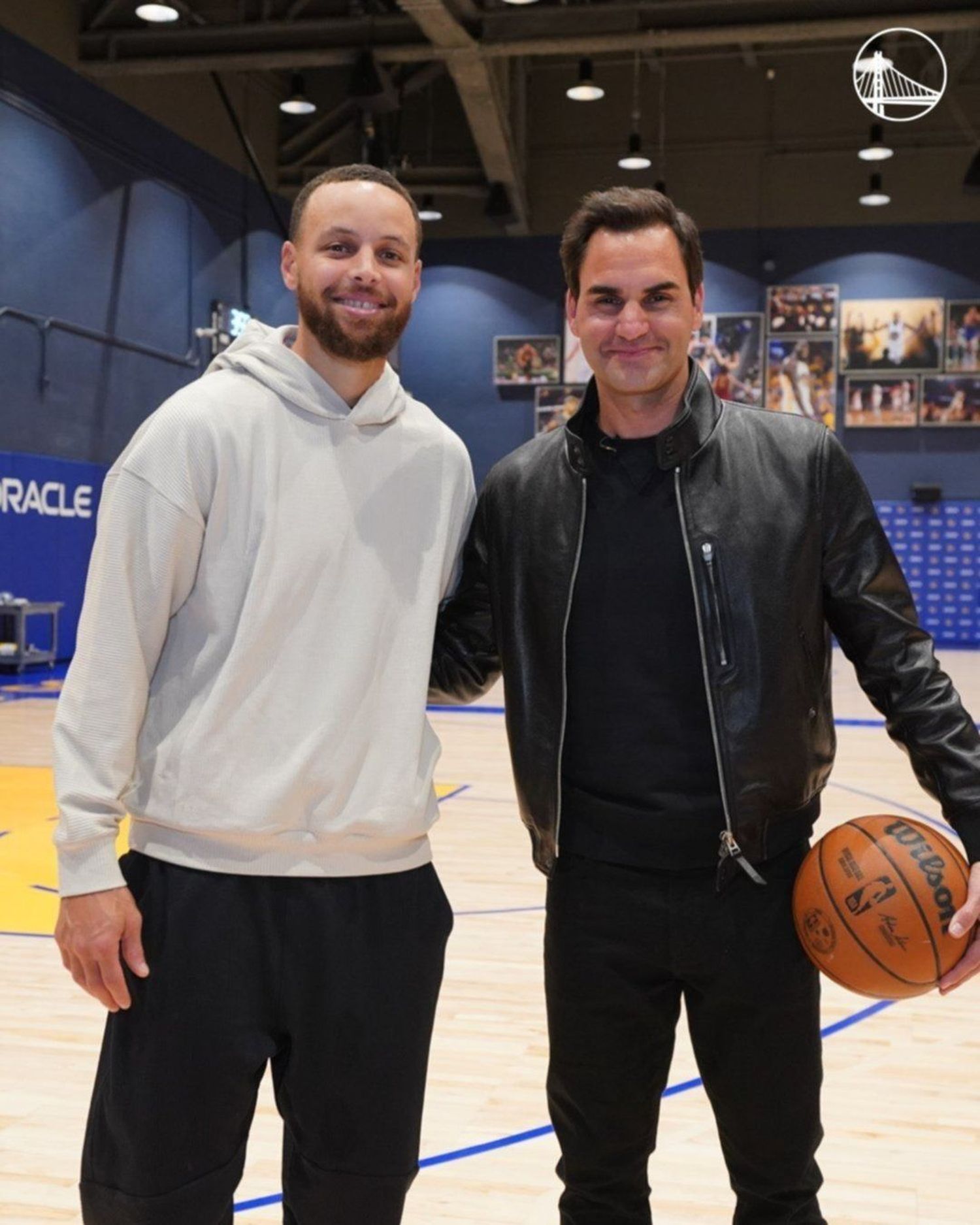 Así fue el encuentro entre Roger Federer y Stephen Curry de los Warriors