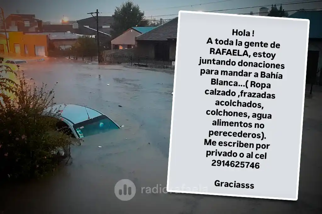 Rafaela solidaria: ¿dónde dejar donaciones para llevar a Bahía Blanca por el temporal?