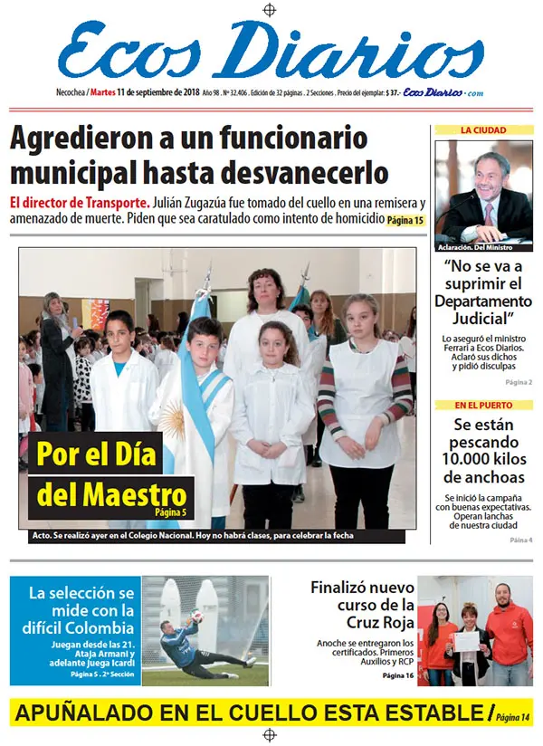 Tapa del 11 de septiembre de 2018
