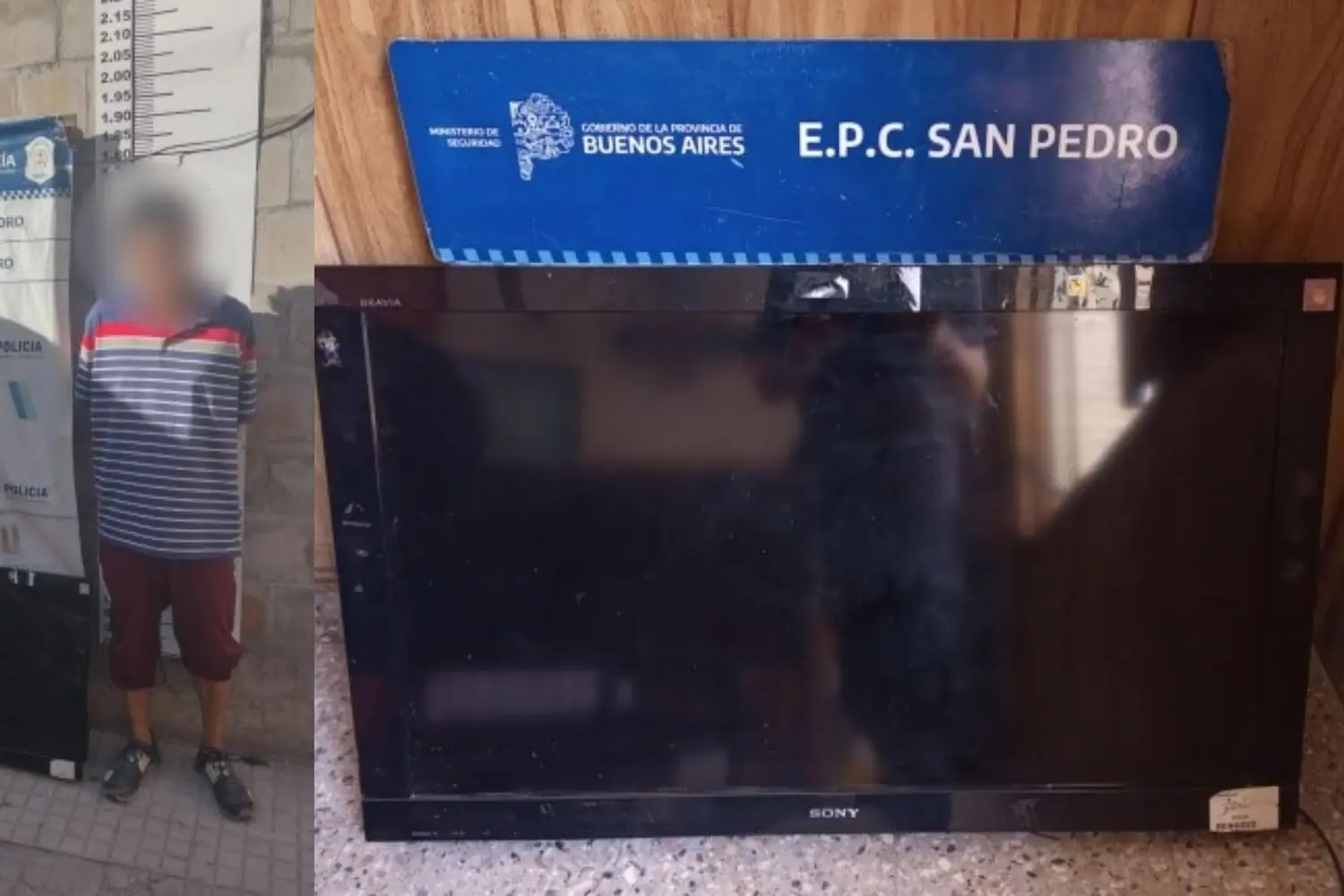 Procuraban dar con el dueño del televisor. Foto: Policía Bonaerense.
