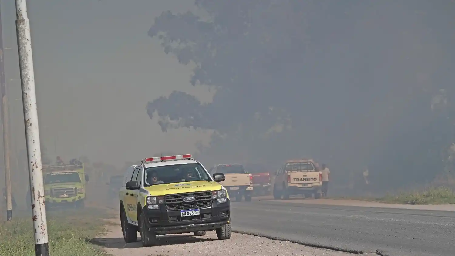 Densa humareda en ruta 86