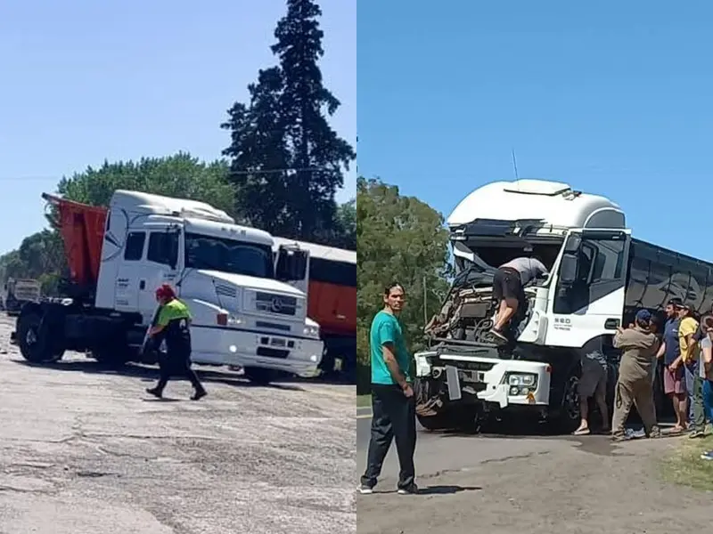 Choque de camiones en Monte