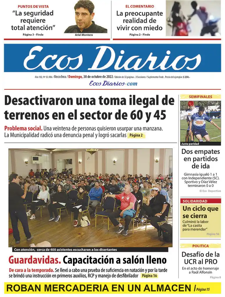 Tapa del 30 de octubre de 2022