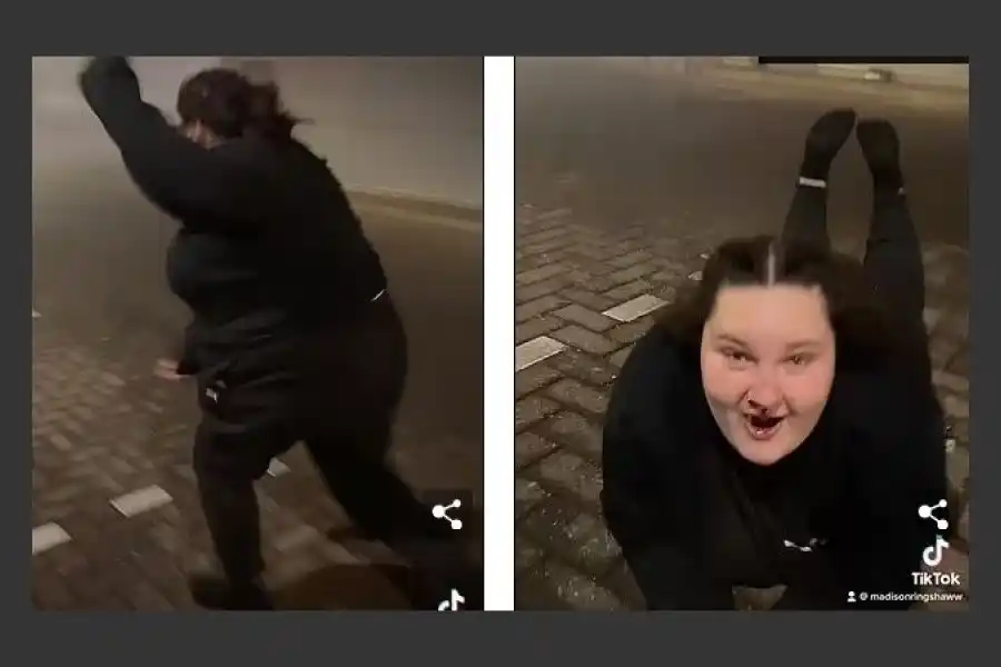 Se cayó en medio de una desafío de TikTok y terminó el video con la nariz rota