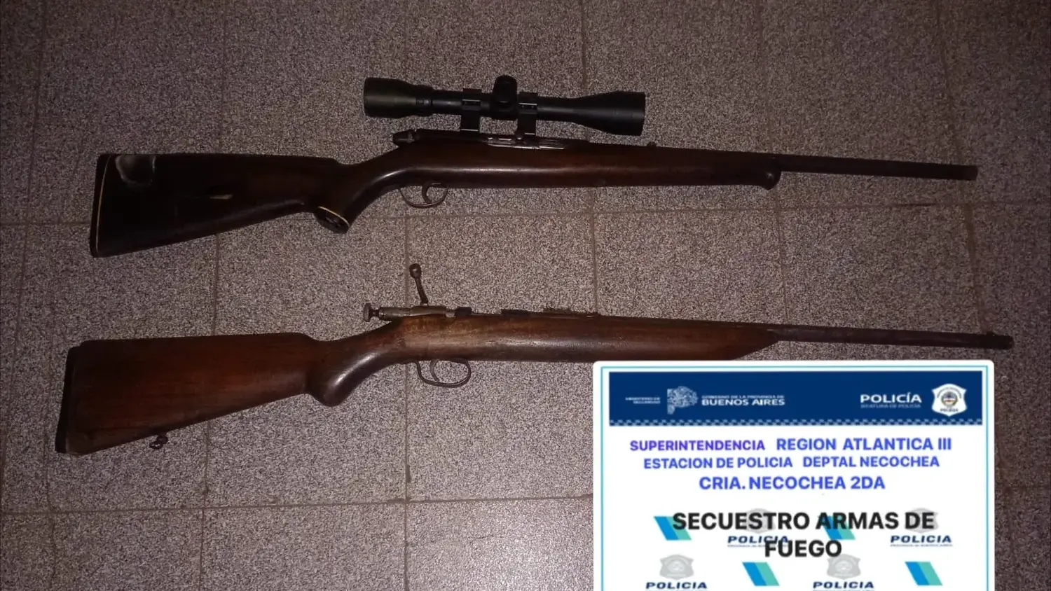 Las dos carabinas secuestradas
