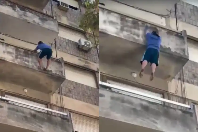 Un hombre cayó de un cuarto piso.