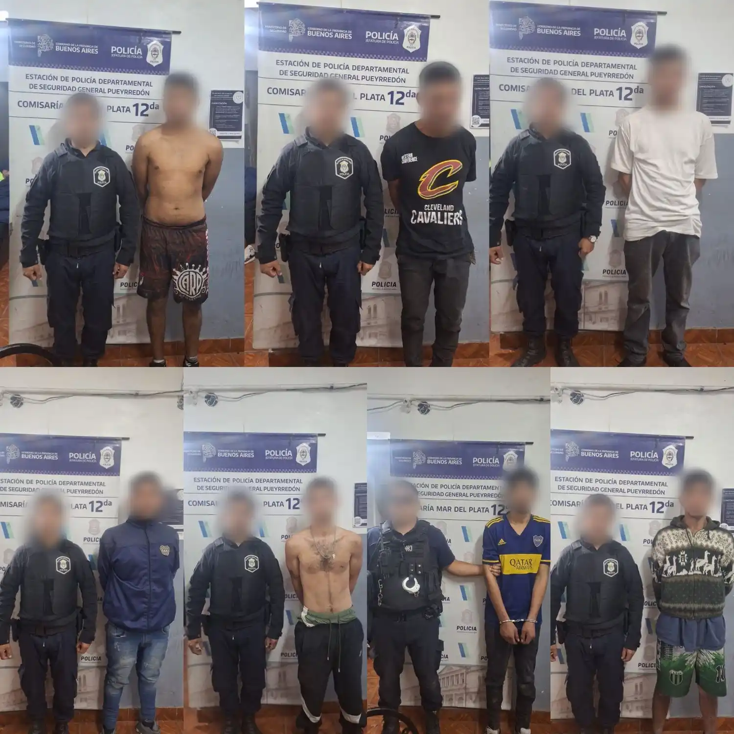 Un grupo de ocho hombres, de entre 17 y 36 años, fueron demorados este domingo.