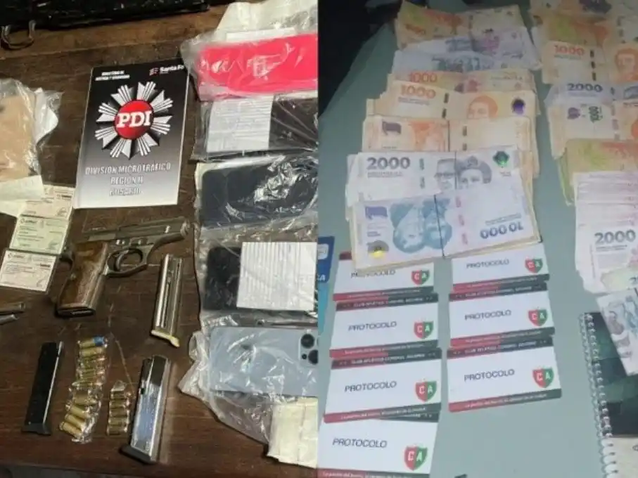 Algunos elementos secuestrados en los allanamientos de la Policía de Investigaciones. (Foto: Gentilezas)