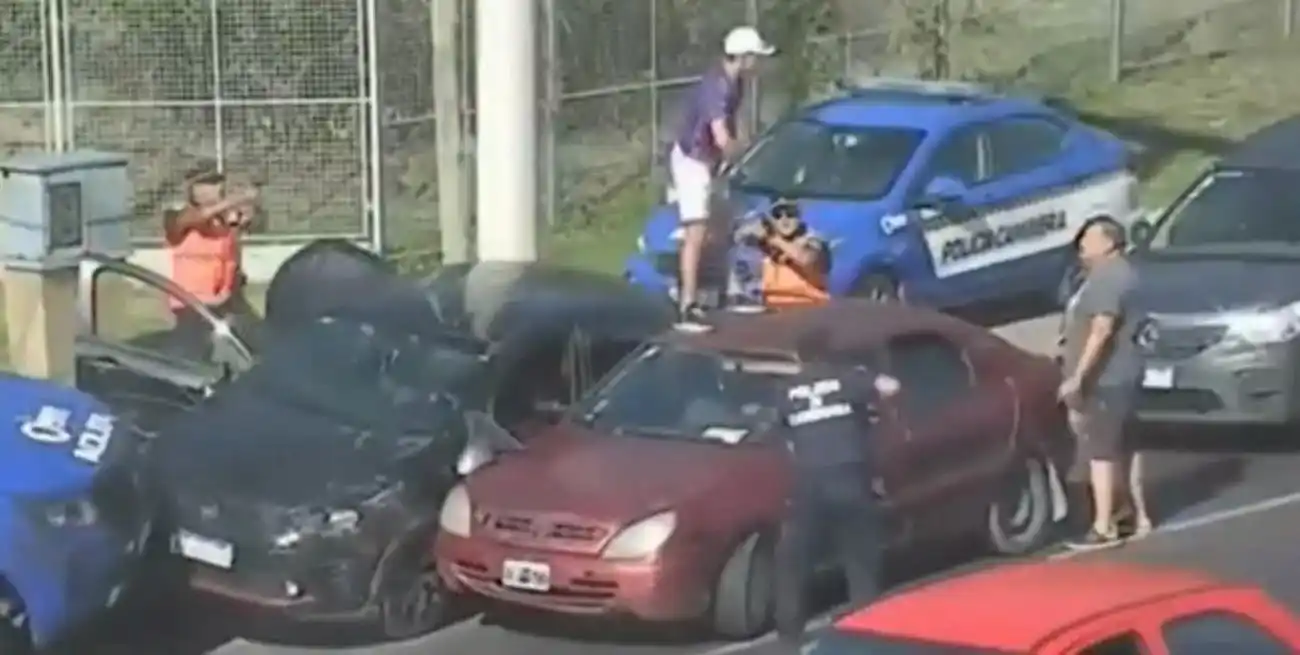 El particular intento de fuga quedó registrado por las cámaras de seguridad del 911.