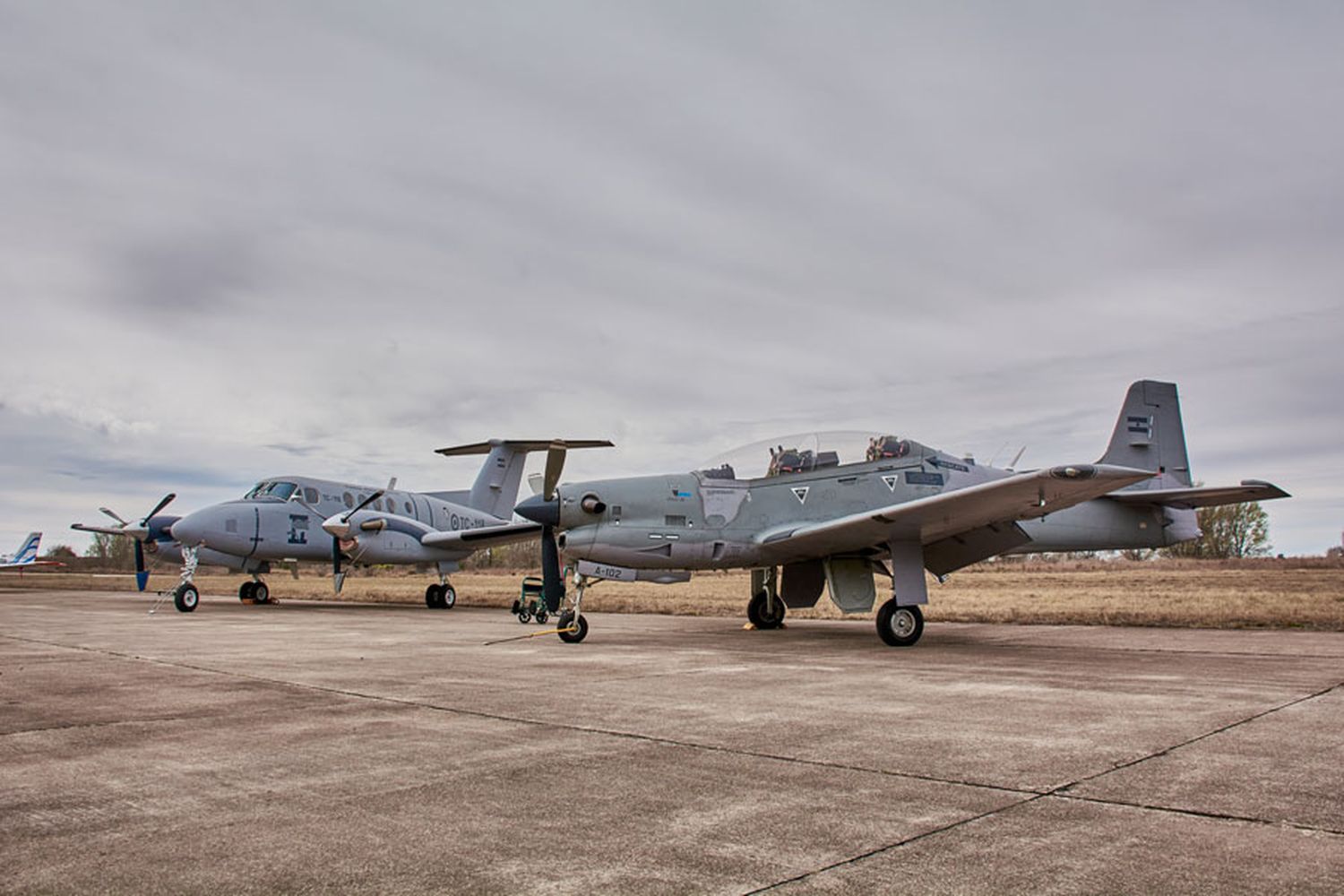 Argentine Air Force receives new Tecnam, Huron and Tucano M aircrafts at Rio IV base, preparing for F-16s