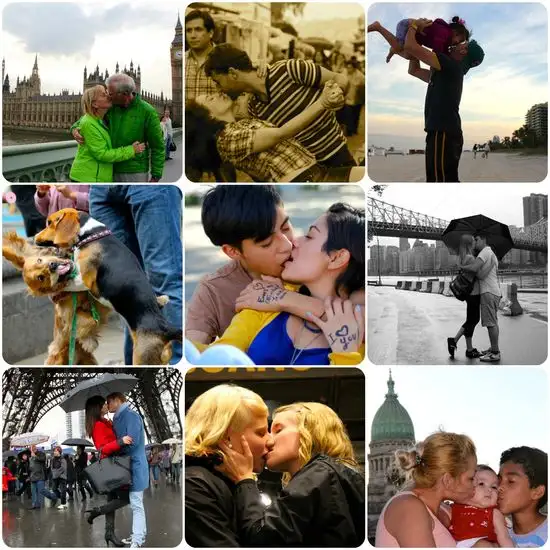 Un fotografo argentino a la caza de besos furtivos