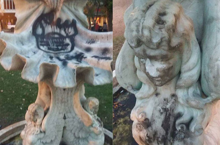 Vandalismo: pintaron y rompieron dos monumentos de la ciudad