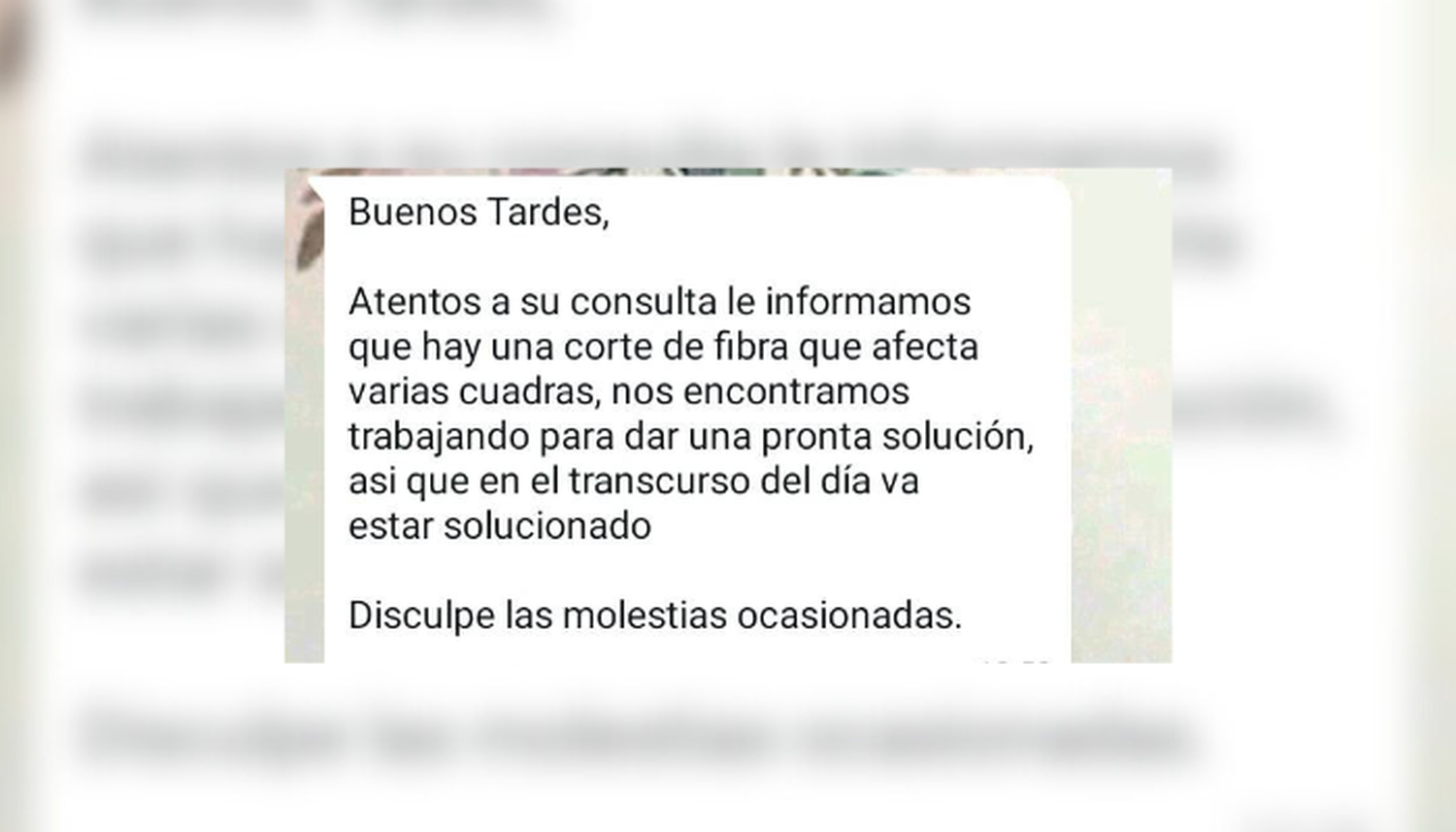 Mensaje de Gigared ante los reclamos