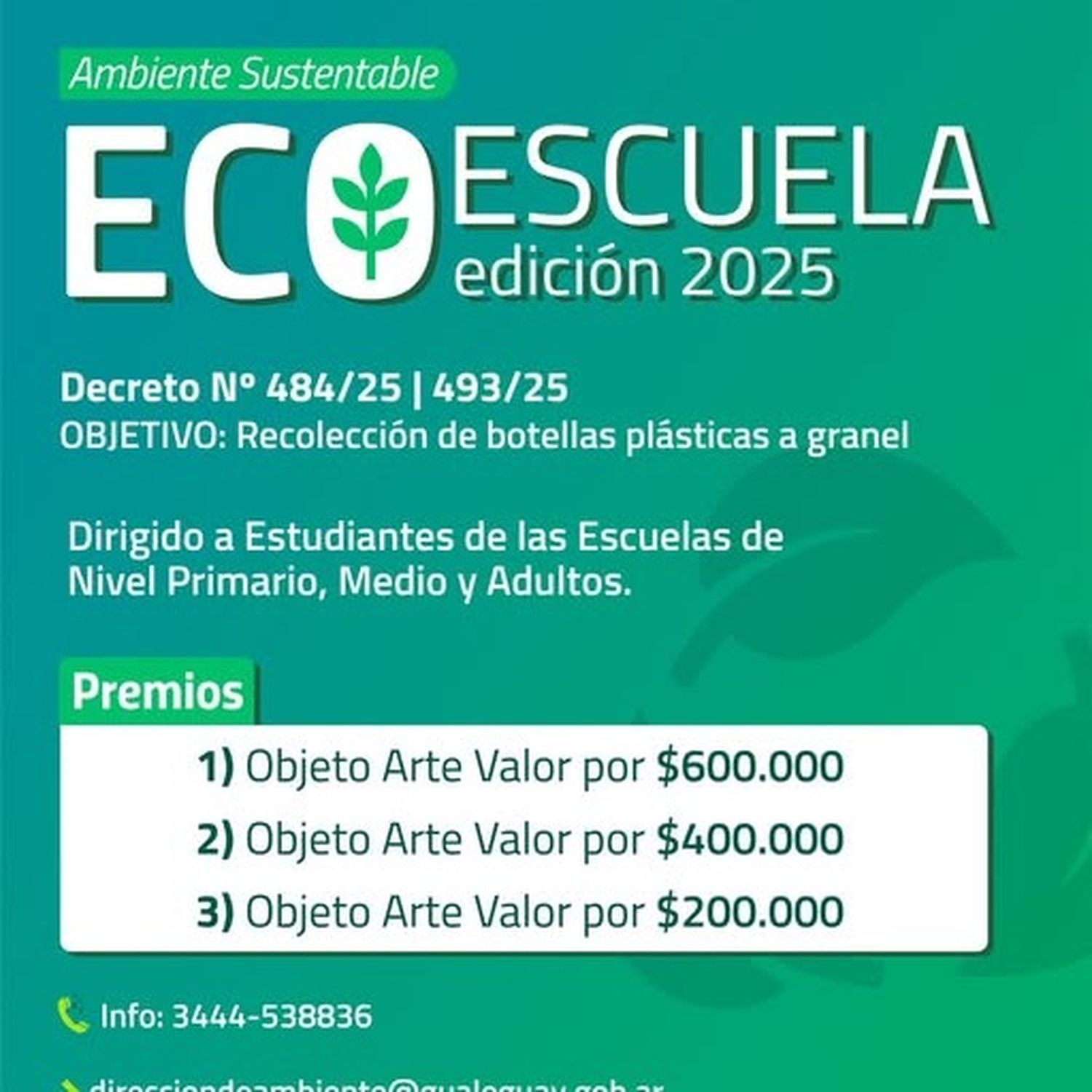 Gualeguay lanza la edición 2025 del concurso “Eco Escuela” para promover el reciclaje