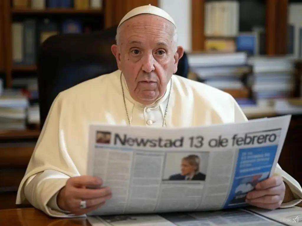 Santoral. Francisco, leyendo el Santoral del 13 de febrero.
