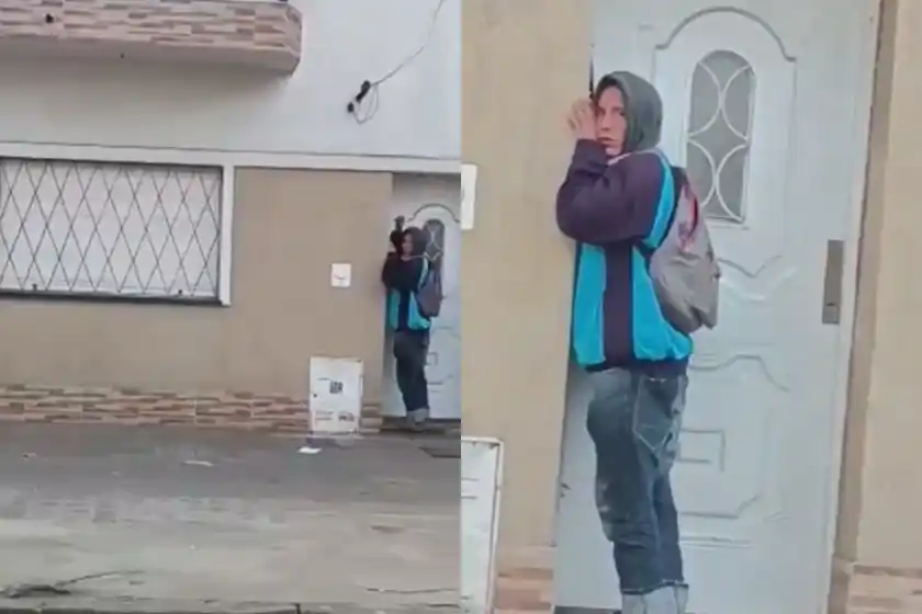 Video: captaron a un hombre robando un portero eléctrico a plena luz del día