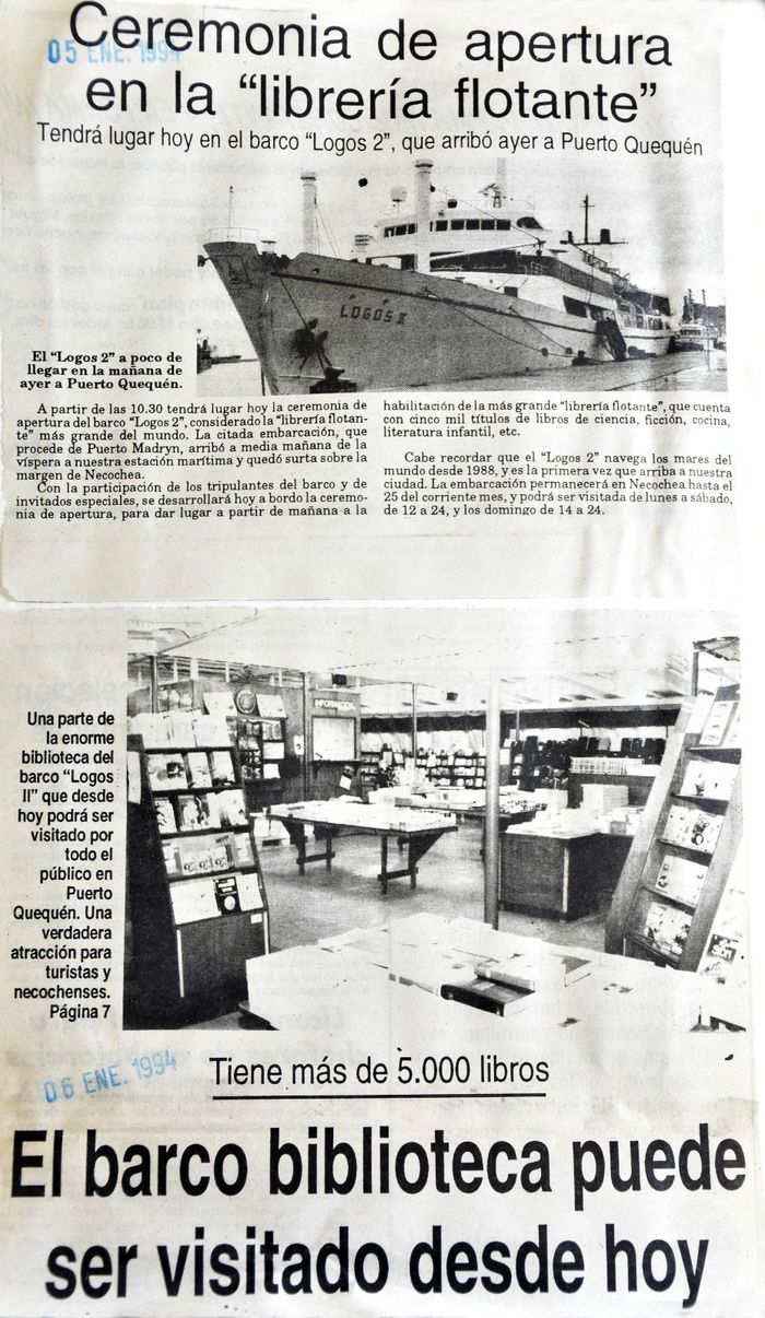 Logos II. Llegaba con la biblioteca flotante más grande del mundo