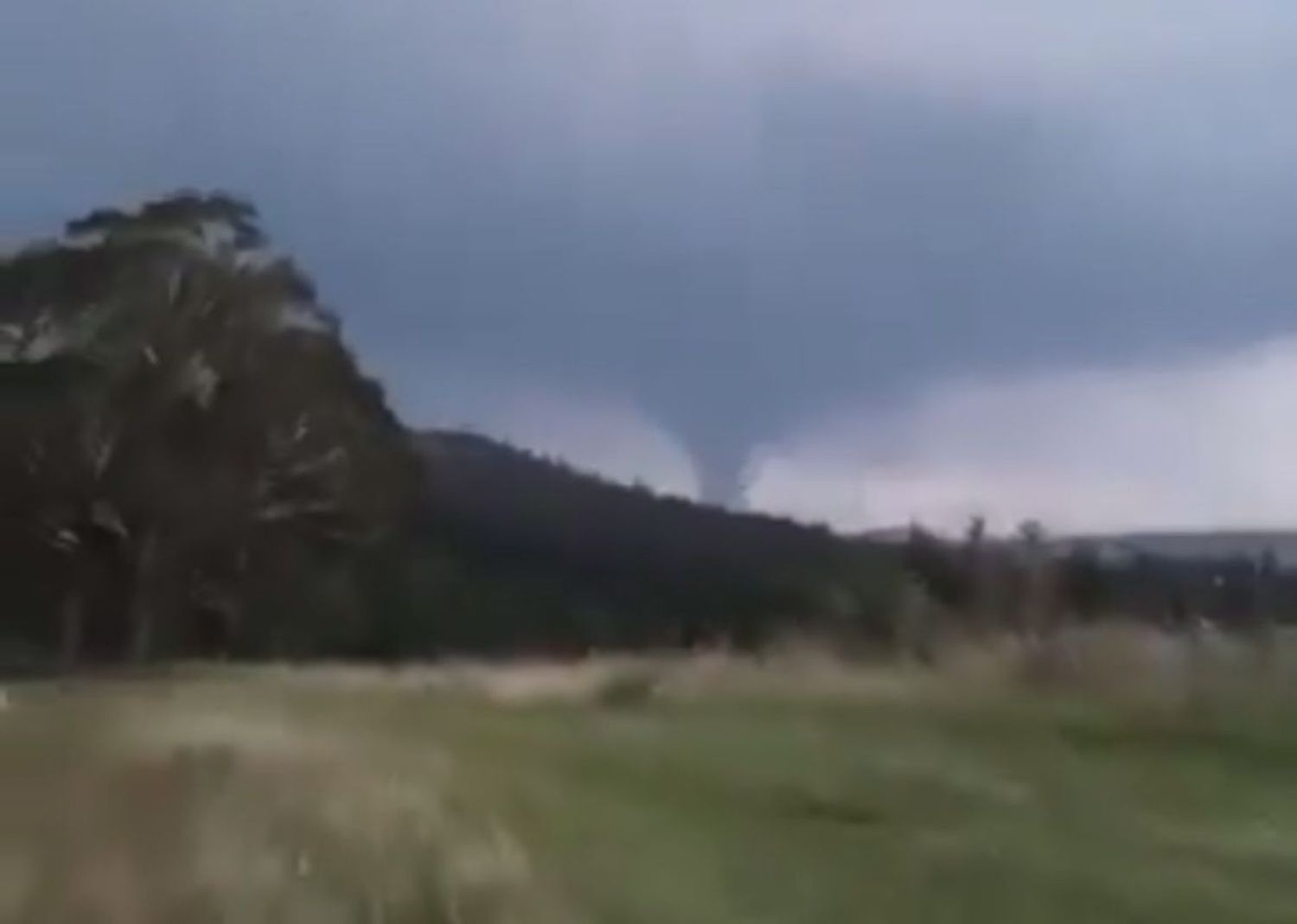 La imagen del tornado en Balcarce