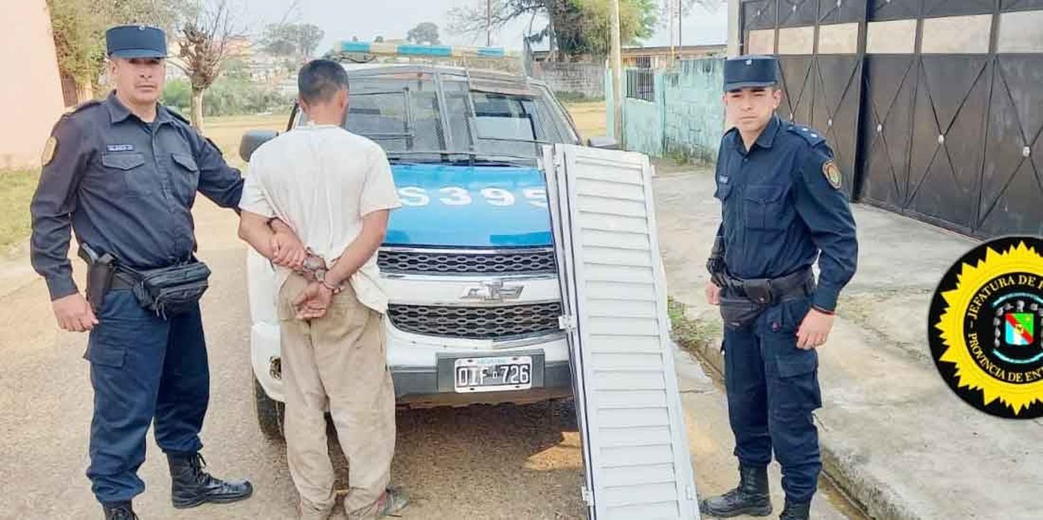 Detenido por haber sustraído ventanas de aluminio