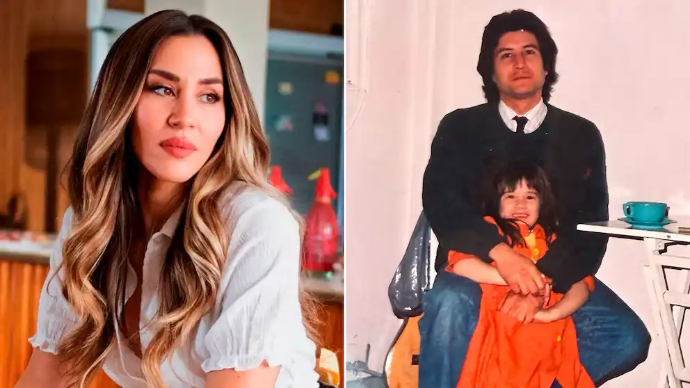 Jimena Barón junto a su padre en su infancia