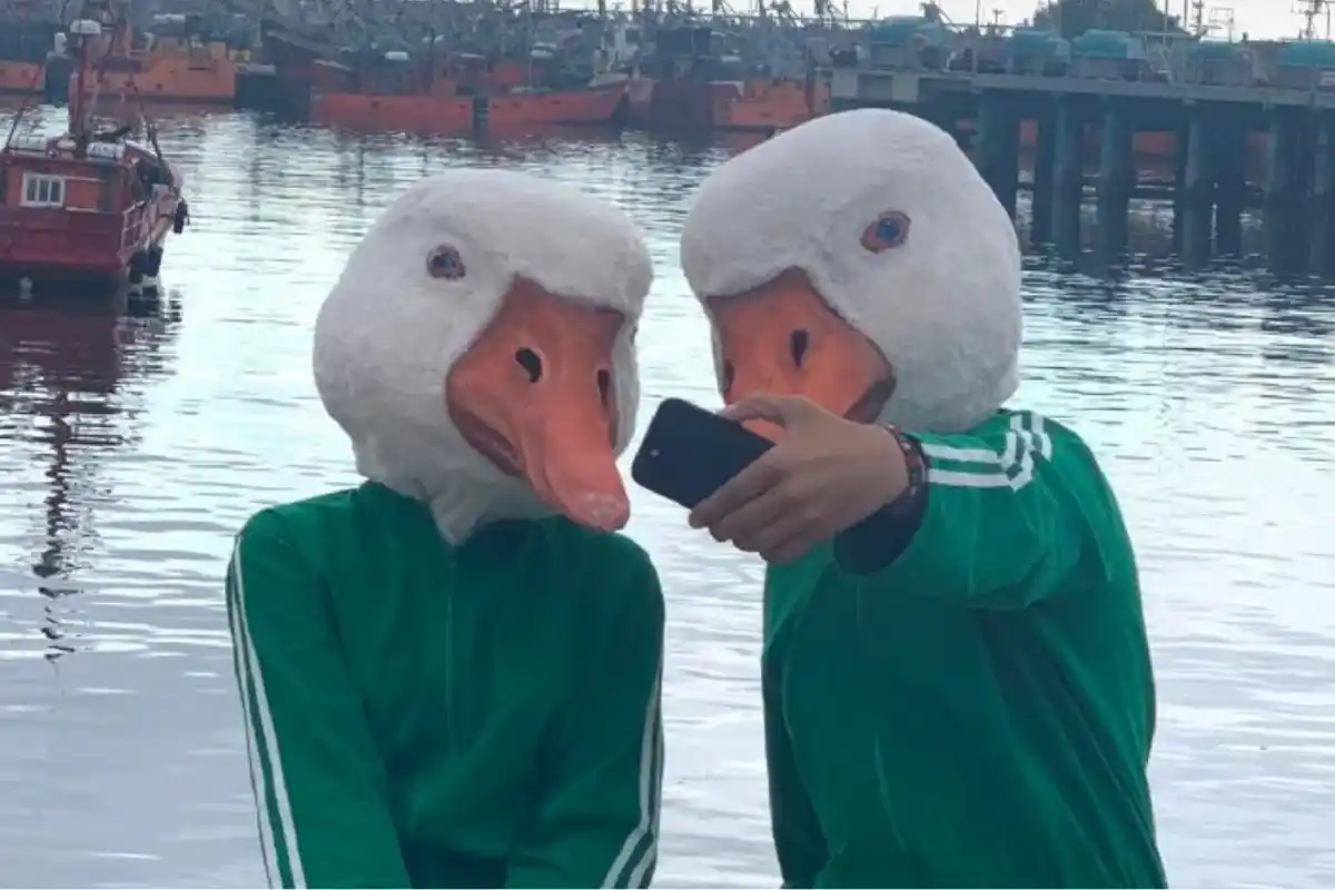 Los gansos-humanos en Mar del Plata