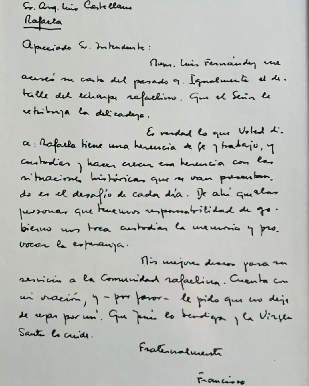 carta papa francisco luis castellano