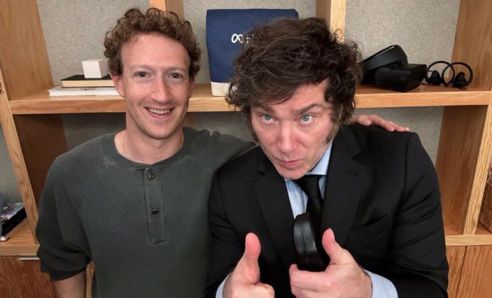Milei cerró su gira por Estados Unidos con Zuckerberg.