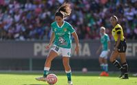 Romina Núñez, en las prácticas de la selección