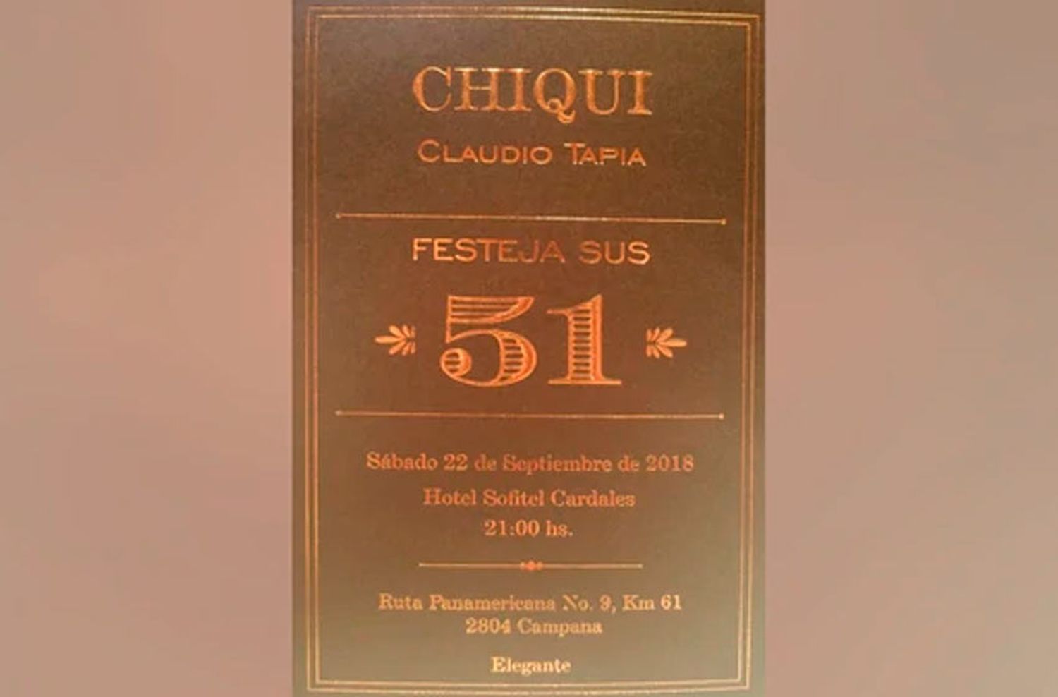 Así será la fastuosa y millonaria fiesta de cumpleaños de «Chiqui» Tapia
