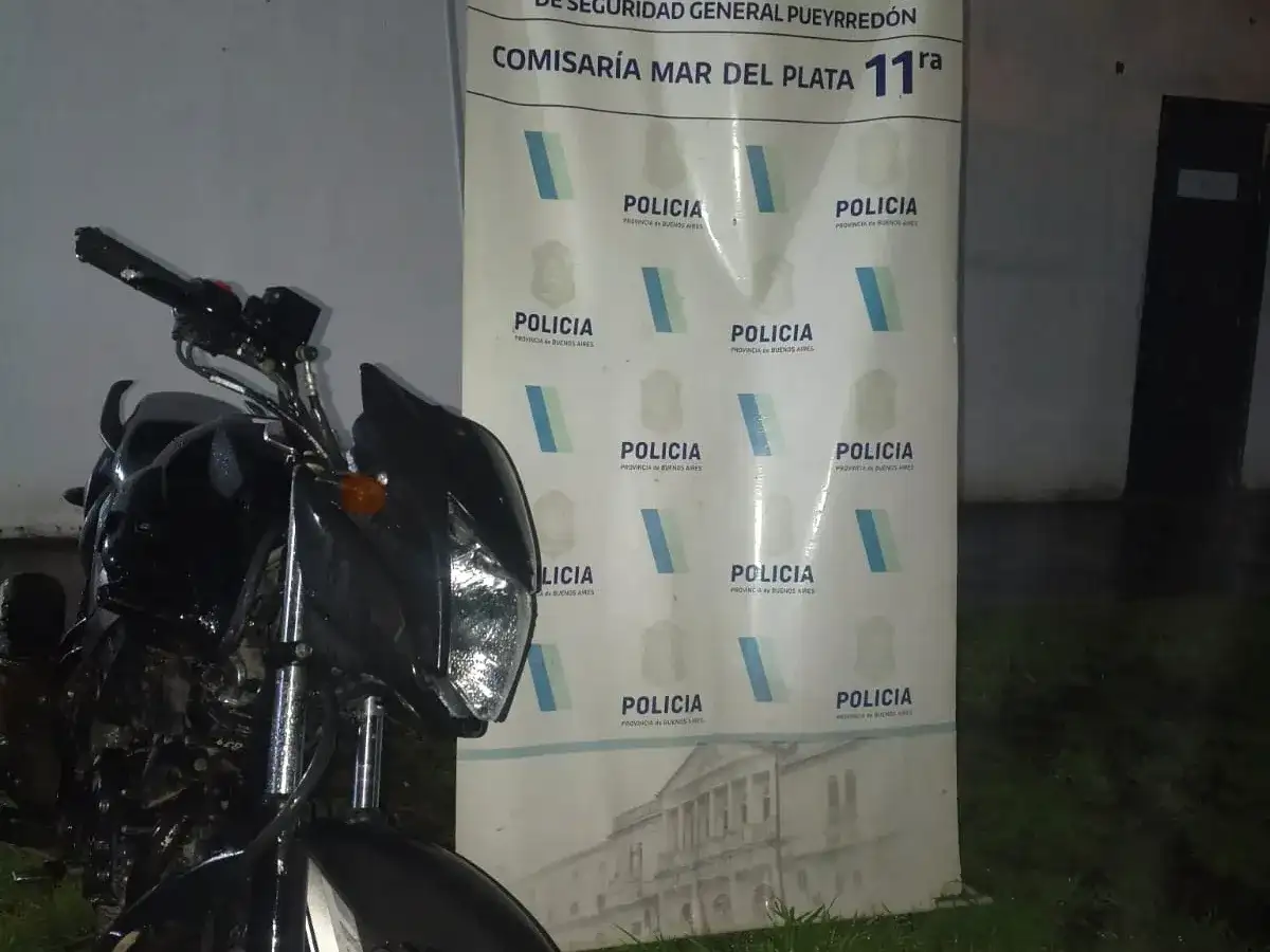 Dos adolescentes fueron aprehendidos tras circular en una moto robada en Mar del Plata