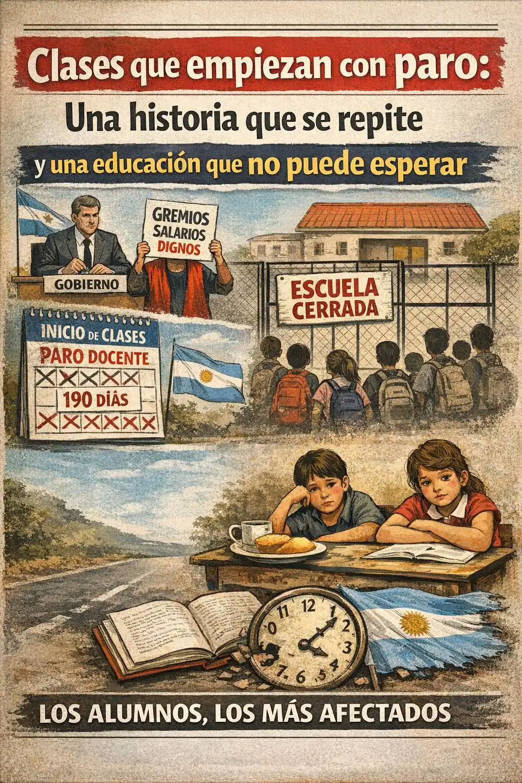 Clases que empiezan con paro: una historia que se repite y una educación que no puede esperar