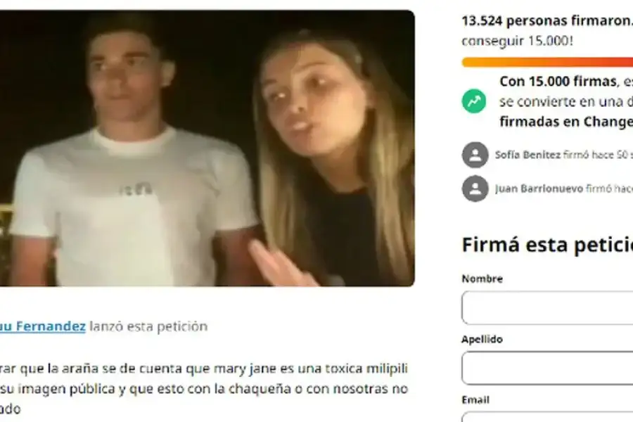 La página de change.org