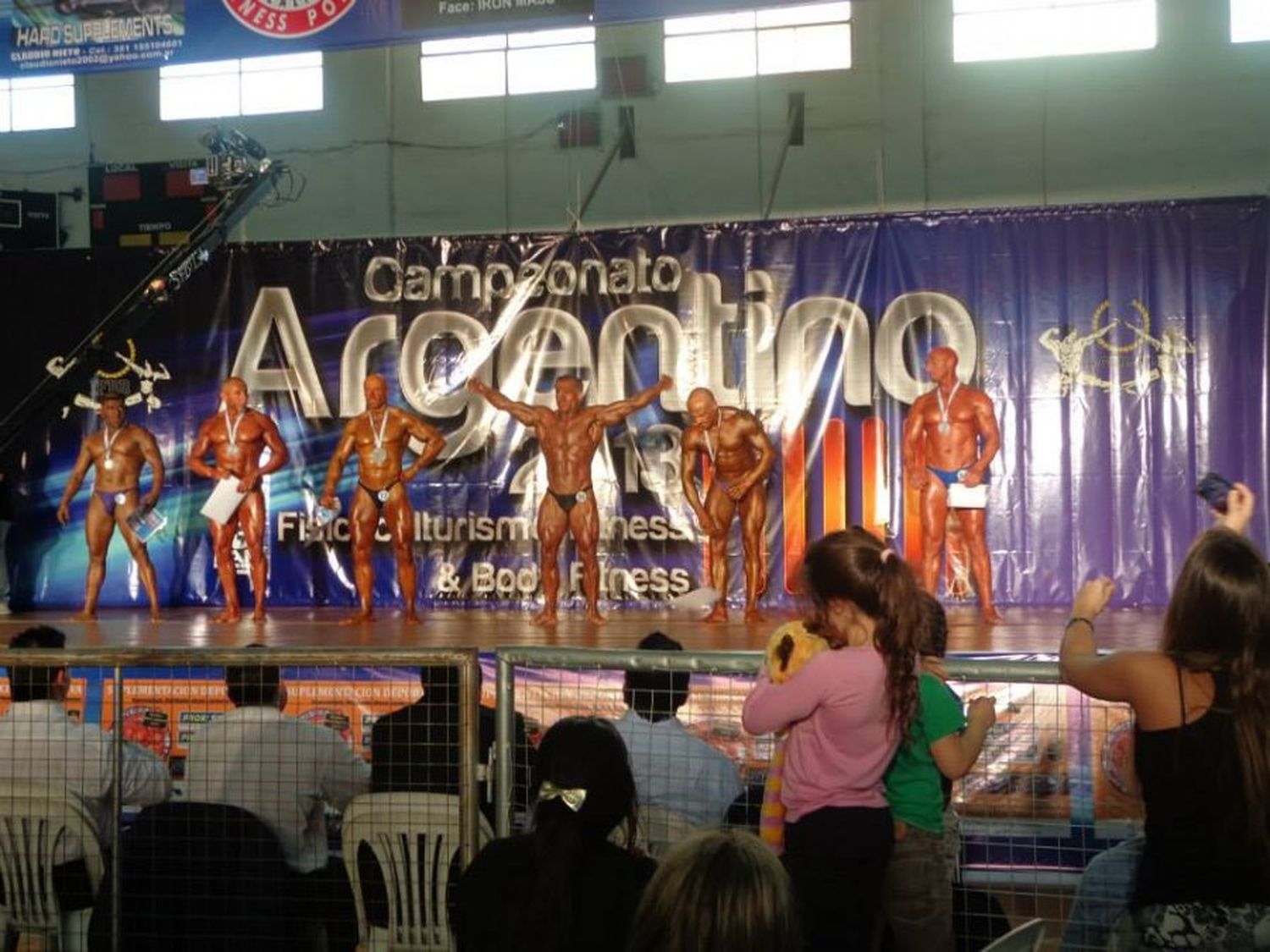 Chaparro en una de las competencias de fisicuculturismo 