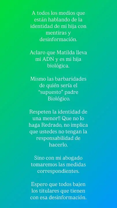 Comunicado de Luli Salazar