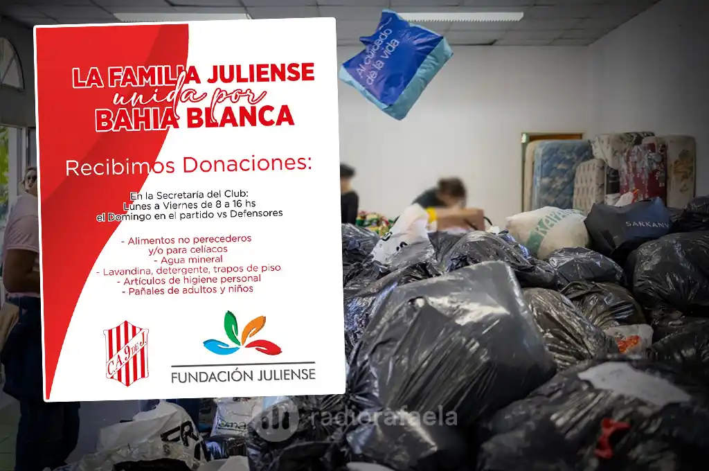 El Club 9 de Julio se sumó a la colecta solidaria por Bahía Blanca