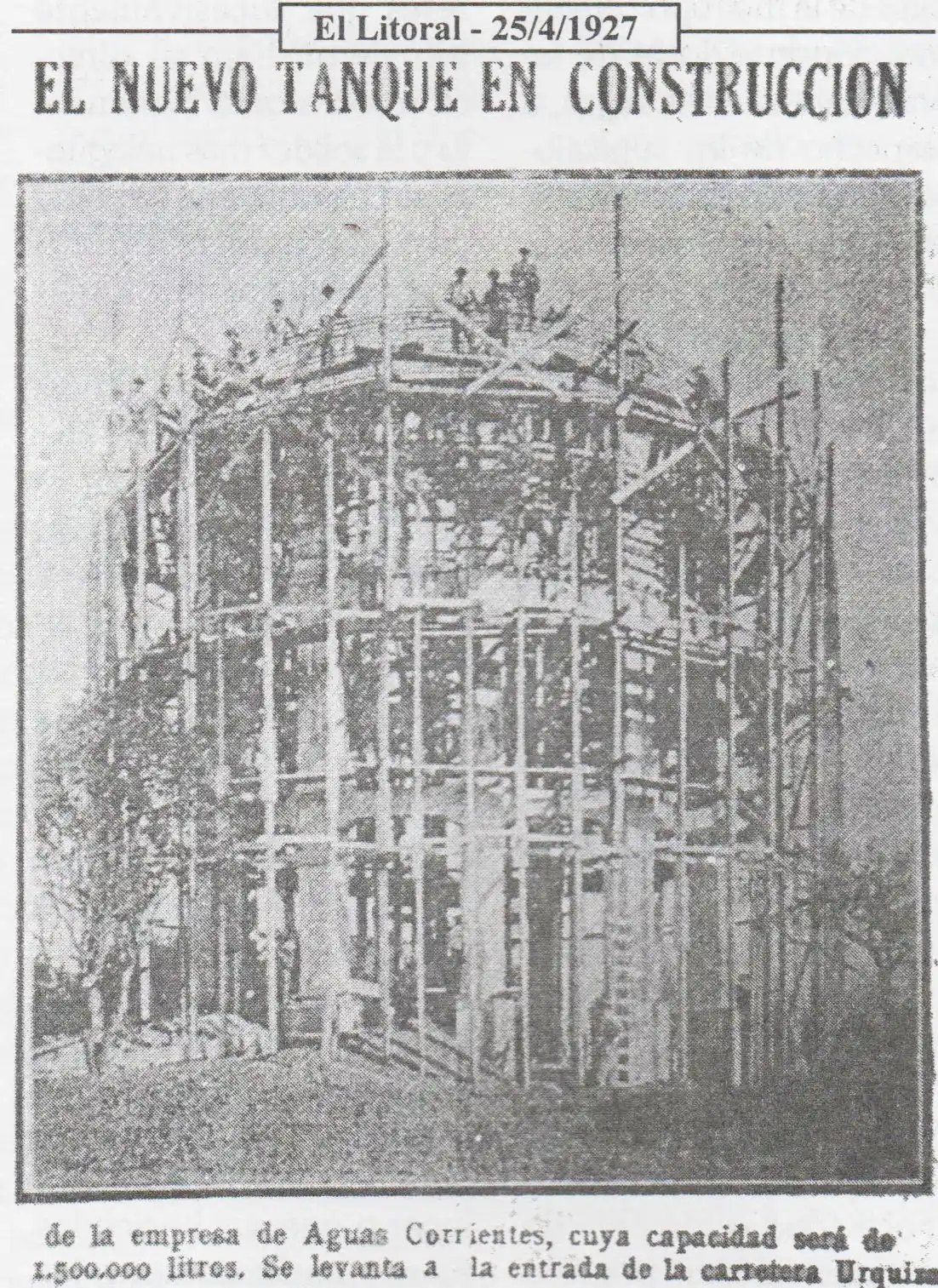 Apuntes de la historia de la red de agua corriente en Concordia