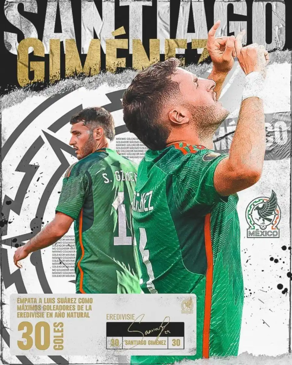 El histórico gol de Santi Giménez en la Eredivise