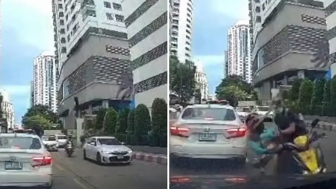 Circulaba en moto cuando un objeto cayó desde las alturas y cambió todo