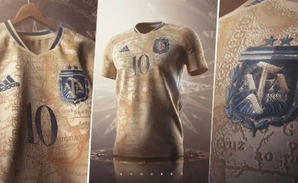 Repudio al diseño de la camiseta de la Selección Argentina: dice Falklands en vez de Malvinas